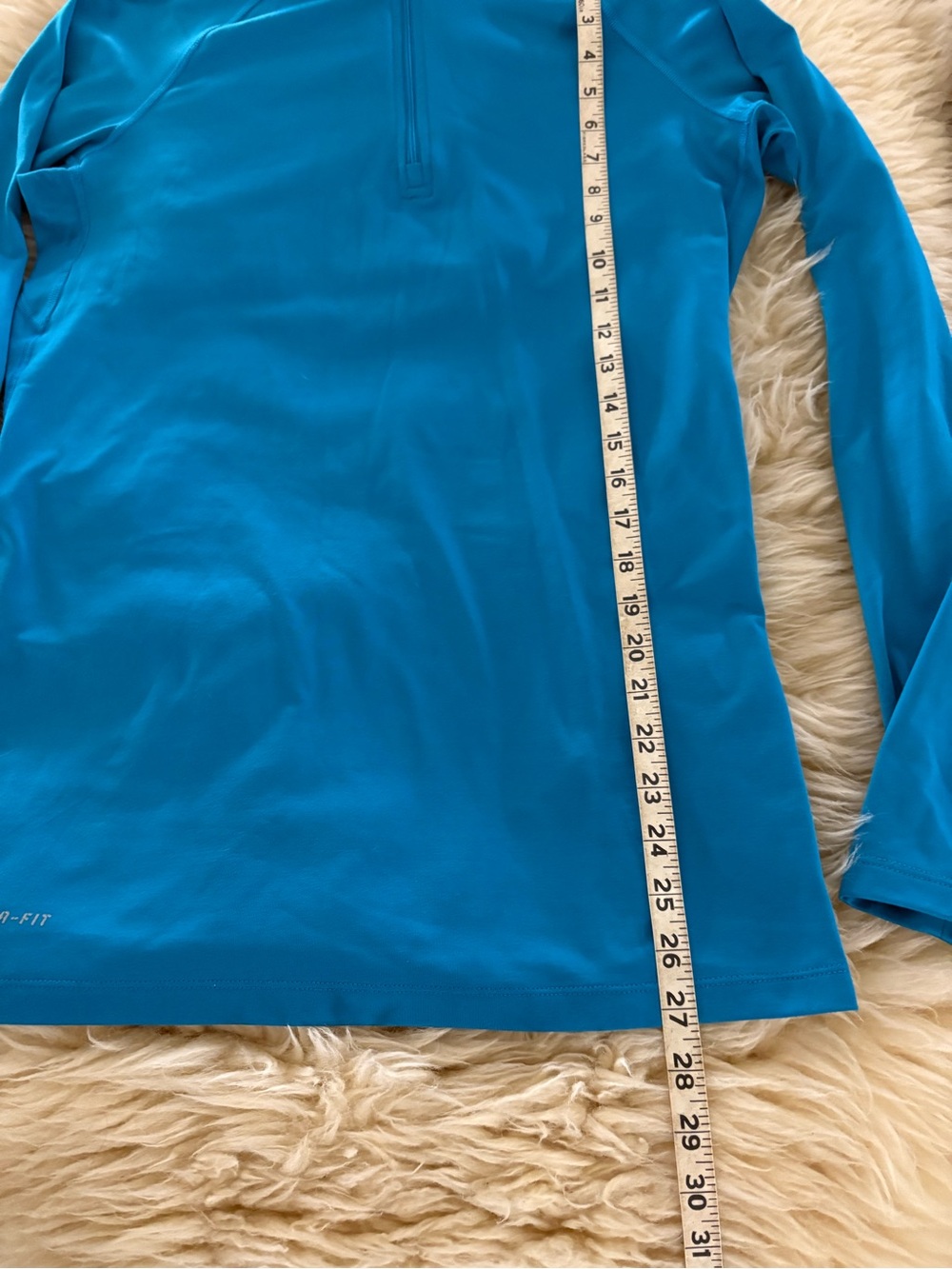 Nike Turquoise Dri-Fit 1/4 Zip Performance Pullover Long Sleeve - Picture 4 of 7